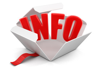 Open package with info. Image with clipping path