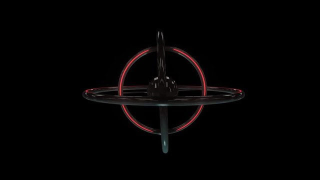 gyroscope  loop animation with alpha channel