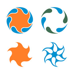 Star Water Flow Nature Cycle Icon Template