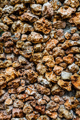 Stone wall with a porous surface