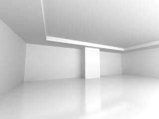 Abstract architecture background. Empty white room interior
