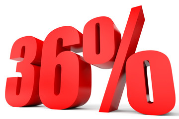 Discount 36 percent off. 3D illustration.