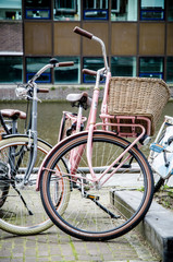 Fototapeta na wymiar Parked bike in Amsterdam