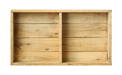 Wooden box (with clipping path) isolated on white background