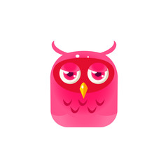 Pink Sad Owl Chick Square Icon