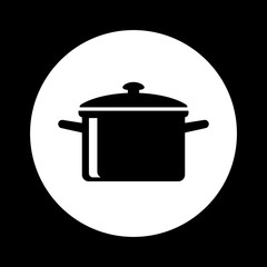 Black and white cooker icon on white background
