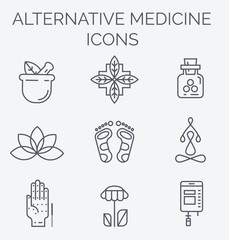 Linear Alternative Medicine icons.