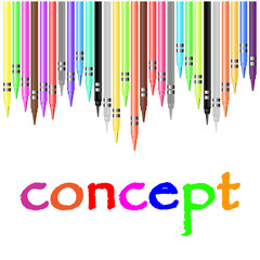 concept poster, painted with pastel crayons