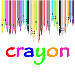 crayon poster, painted with pastel crayons