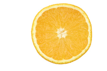 fresh orange slice on a white background