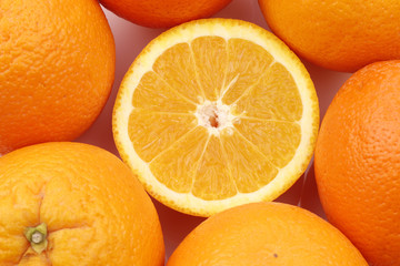 cut fresh orange background