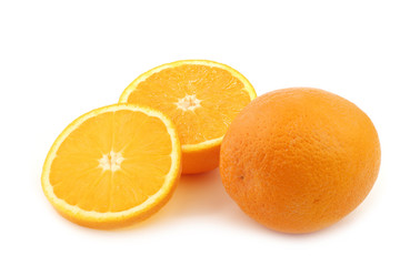 fresh cut oranges  on a white background
