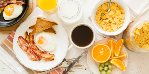 Traditional american breakfast 