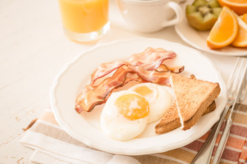 Traditional american breakfast 