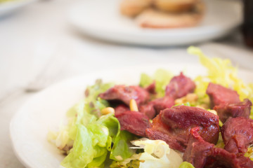 gizzard plate with salad