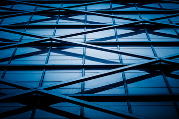 modern building exterior,blue toned image.