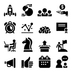Startup business icon set