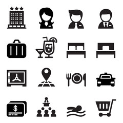 Hotel icon set