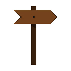 Wood sign in white background
