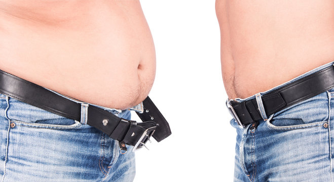Before and After Body Young Man Fat Belly