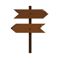 Wood sign in white background