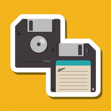 colorful retro diskette design, vector illustration