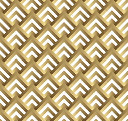 Vector seamless pattern. Modern stylish square texture. Gold and white geometric pattern EPS10