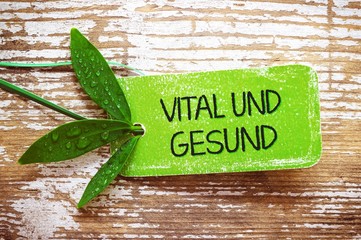 Vital und Gesund - Plakette, Label