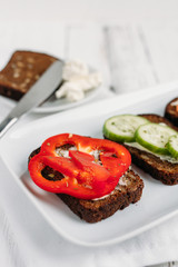 Healthy vegetarian sandwiches for Breakfast