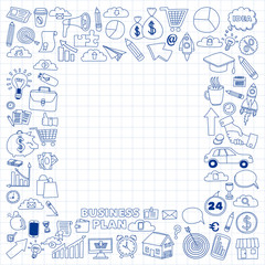 Vector set of doodle business icons