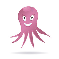Hand Drawn Pink Octopus