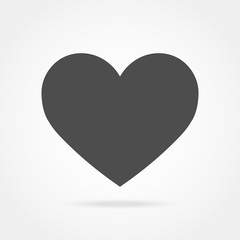 gray heart icon with shadow