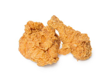 Calf and chest fried chicken isolated on white