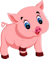 illustration of Cute baby pig cartoon