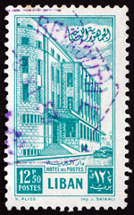 Postage stamp Lebanon 1953 Postal Administration Building