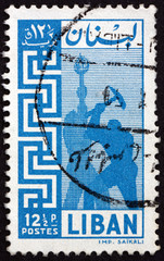 Postage stamp Lebanon 1957 Workers