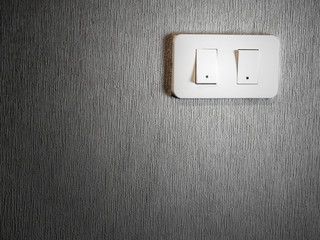 Light switch on wall