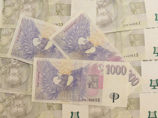 1000 and 2000 Czech koruna banknotes