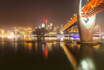 Fototapeta na wymiar Cityscape of Chongqing at night,china.