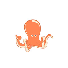 Illustration of cartoon octopus vector.
