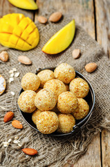 raw vegan mango coconut almond balls