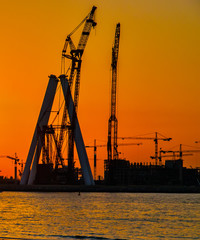 Dubai at the sea sunset