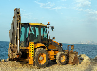 Obraz premium excavator on new construction site