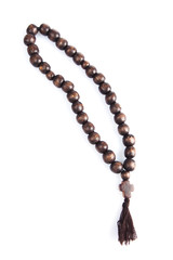 rosary on a white background