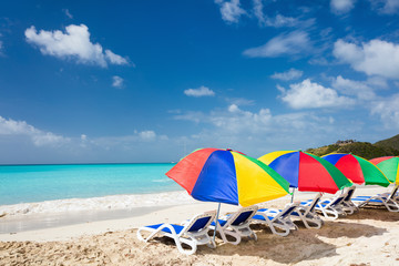 Idyllic tropical beach at Caribbean