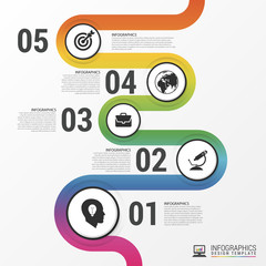 Abstract colorful business path. Timeline infographic template