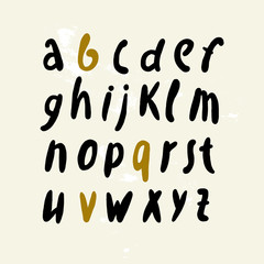 Hand written font isolated on white background. Lettering element.