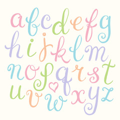 Hand drawn calligraphic font