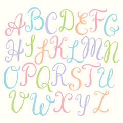 Hand drawn calligraphic font