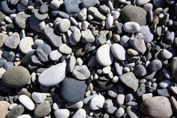 Beach round pebbles texture